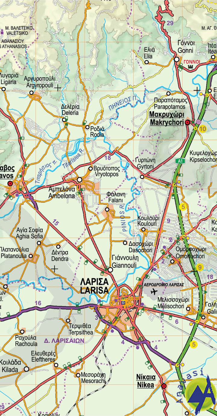 Carte routière - Grèce Centrale, Thessalie, Epire R3 | Anavasi carte pliée Anavasi 