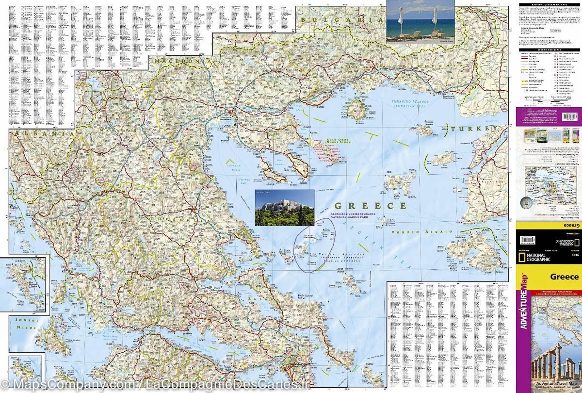 Carte routière - Grèce | National Geographic carte routière National Geographic