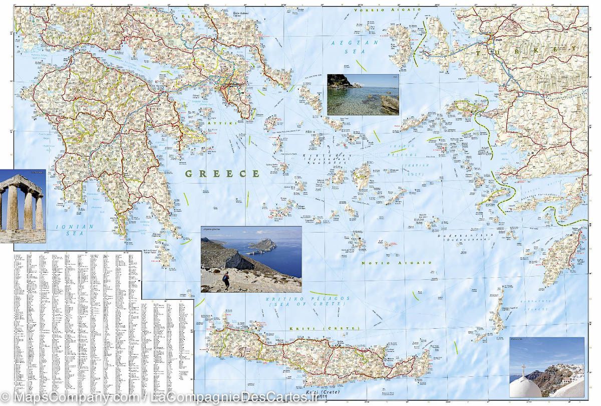 Carte routière - Grèce | National Geographic carte routière National Geographic