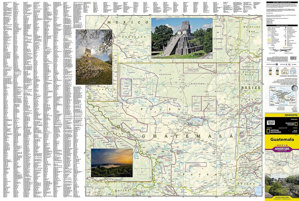 Carte routière - Guatemala | National Geographic carte pliée National Geographic 