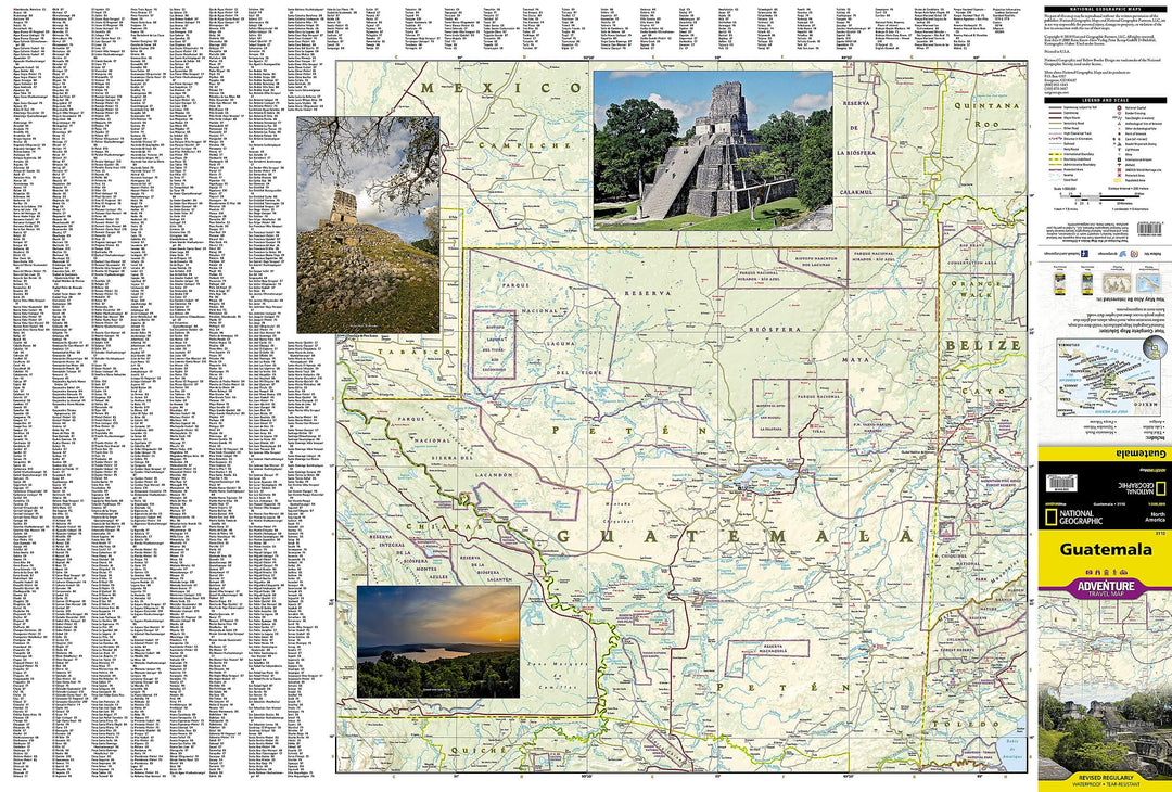 Carte routière - Guatemala | National Geographic carte pliée National Geographic 