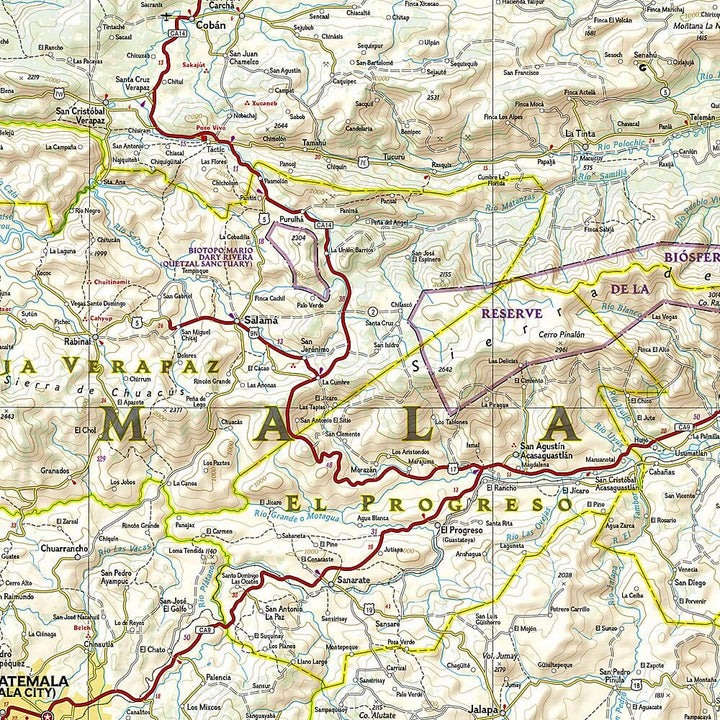 Carte routière - Guatemala | National Geographic carte pliée National Geographic 