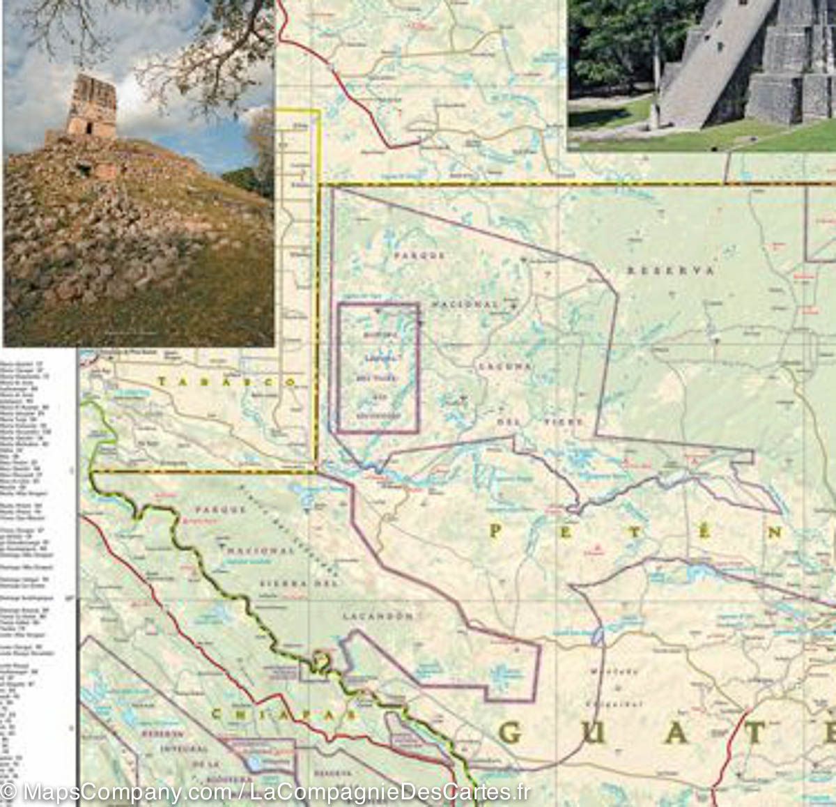 Carte routière - Guatemala | National Geographic carte routière National Geographic