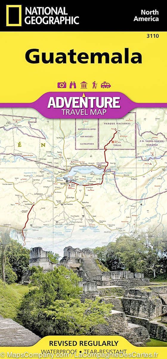 Carte routière - Guatemala | National Geographic carte pliée National Geographic 