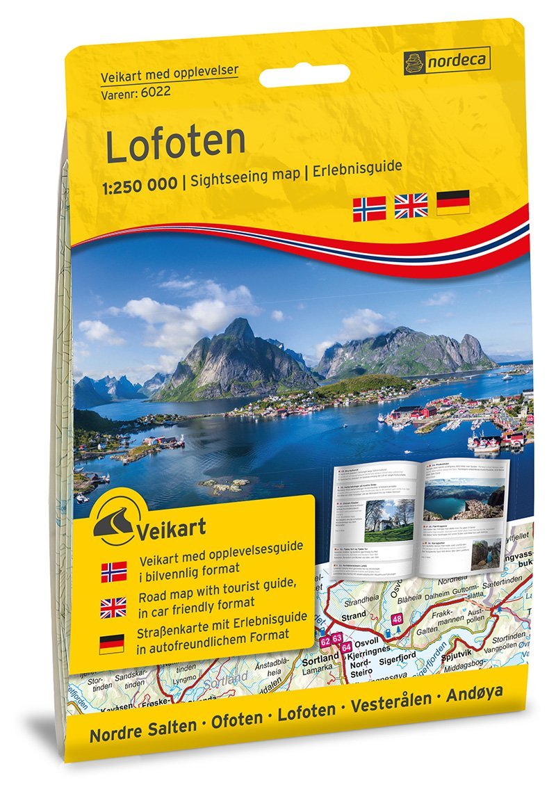 Carte routière & guide n° 6022 - Iles Lofoten (Norvège) | Nordeca carte routière Nordeca