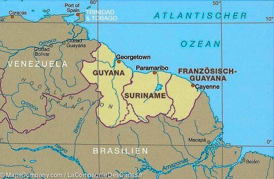 Carte du Guyana, du Surinam et de la Guyane Française | Reise Know How - La Compagnie des Cartes