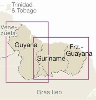 Road map - Guyana, Surinam and French Guiana | Reise Know How