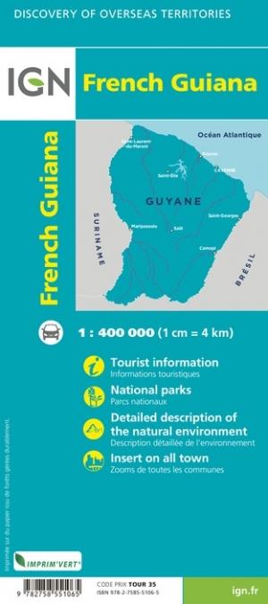 Carte routière - Guyane | IGN carte pliée IGN 