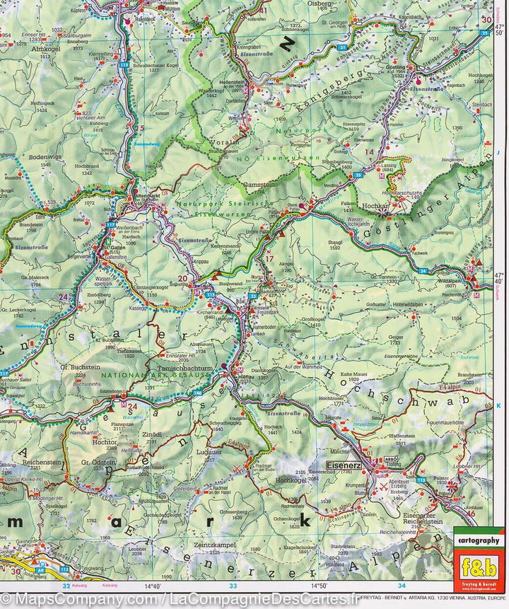 Carte routière - Haute Autriche | Freytag & Berndt carte pliée Freytag & Berndt 