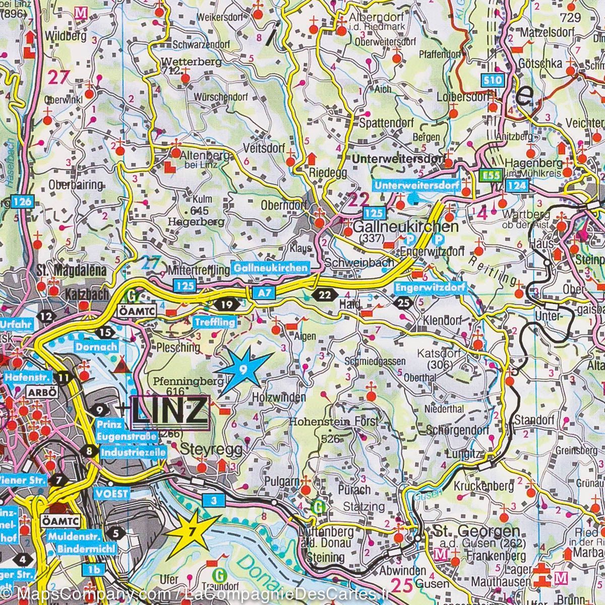 Carte routière - Haute-Autriche | Freytag & Berndt carte routière Freytag & Berndt