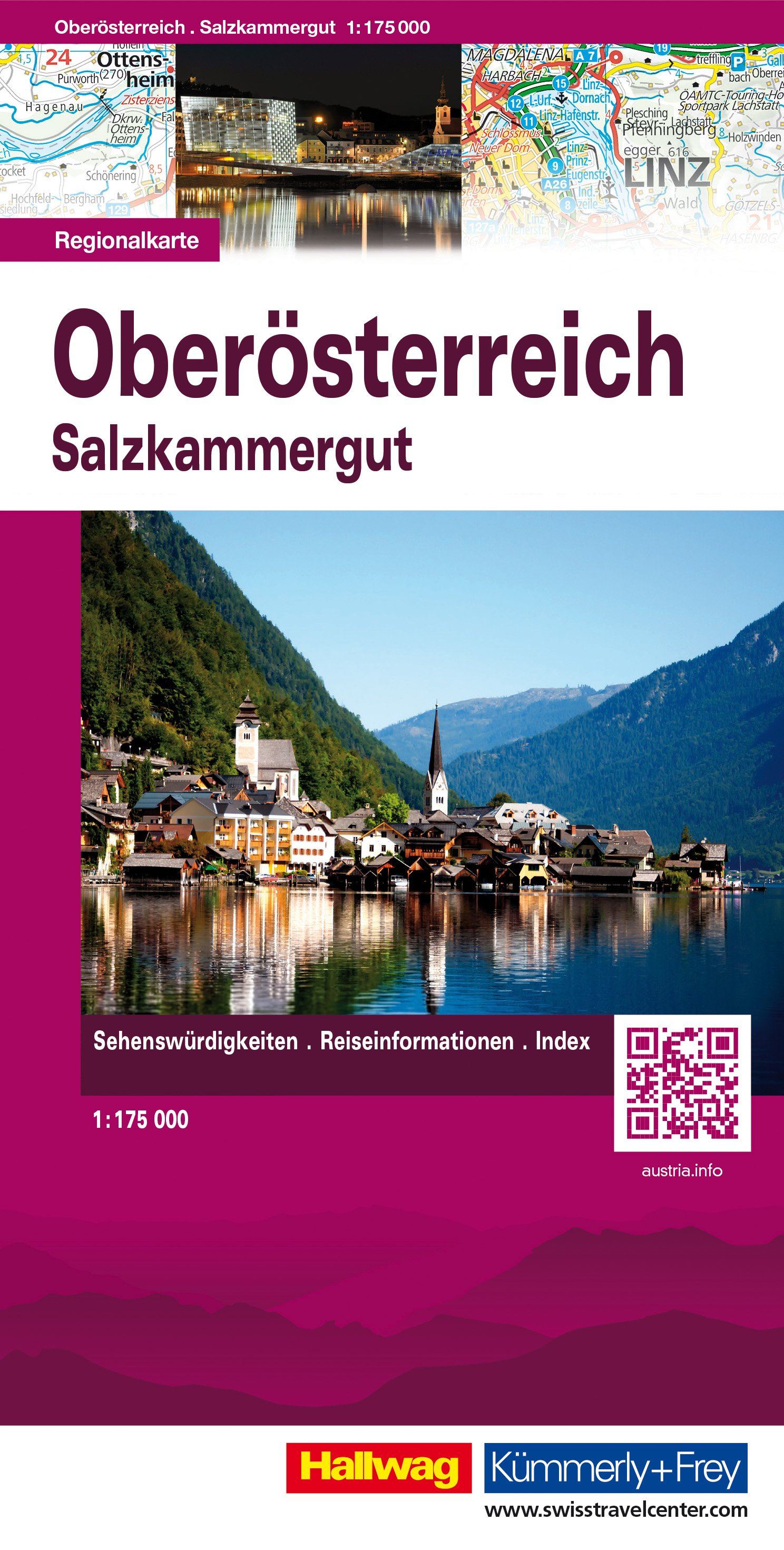 Carte routière - Haute-Autriche, Salzkammergut | Hallwag - carte régionale carte routière Hallwag Default Title