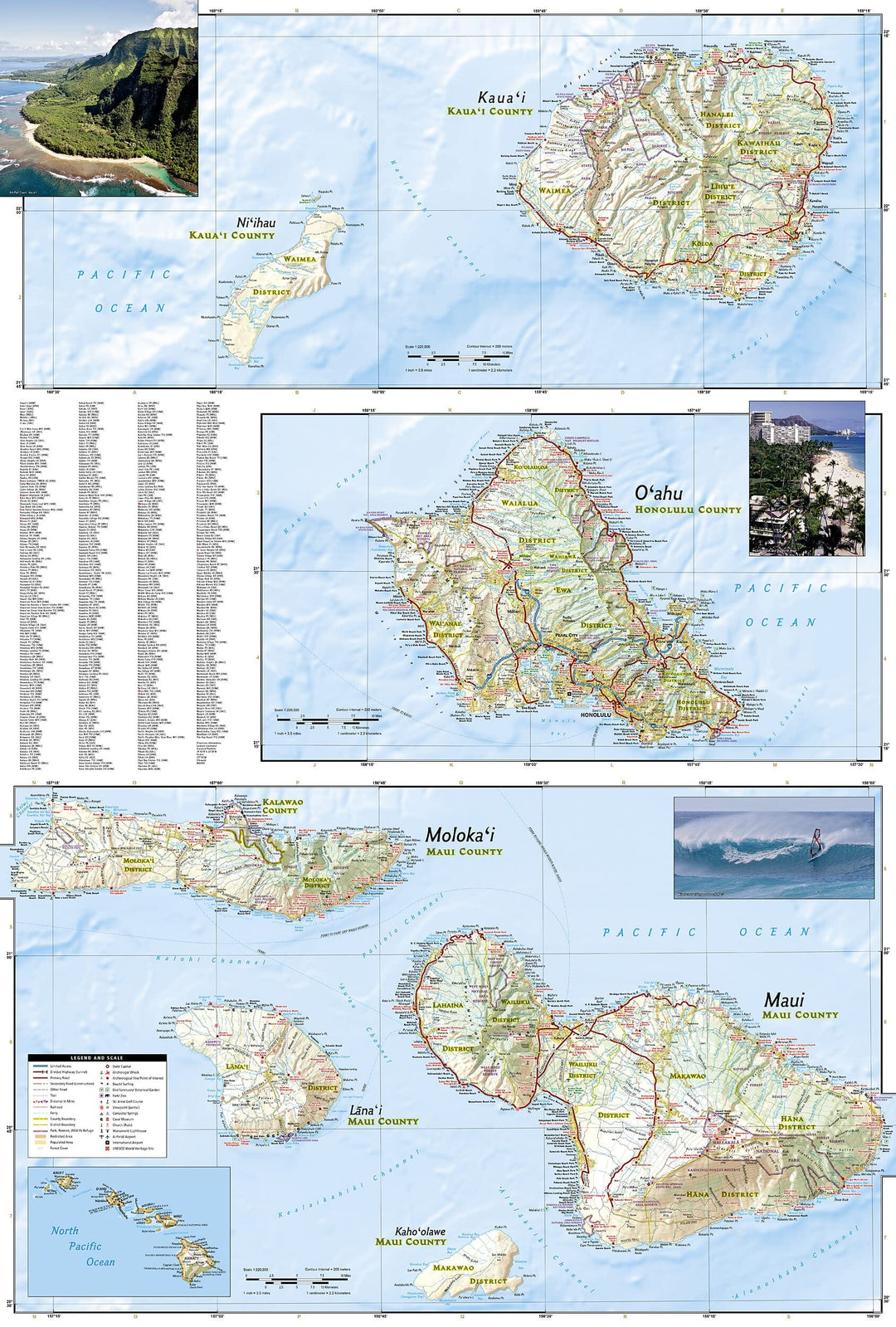 Carte routière - Hawaii | National Geographic carte pliée National Geographic 