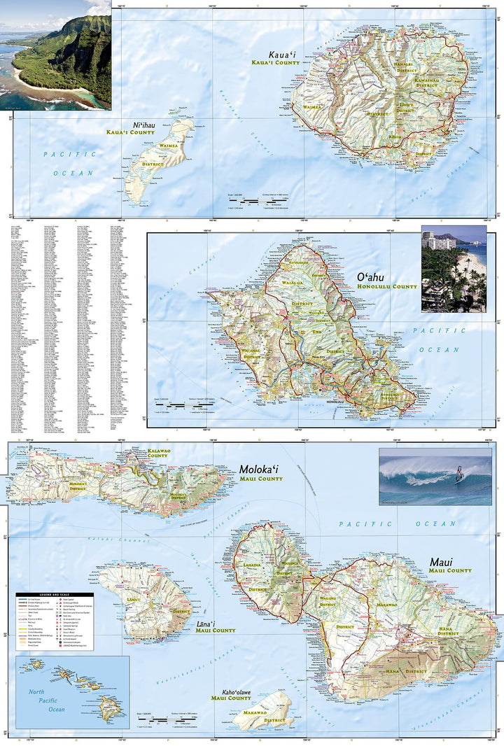 Carte routière - Hawaii | National Geographic carte pliée National Geographic 