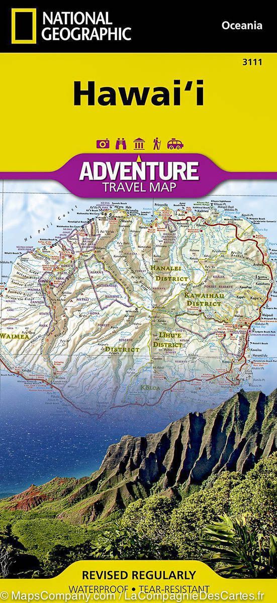 Carte routière - Hawaii | National Geographic carte pliée National Geographic 