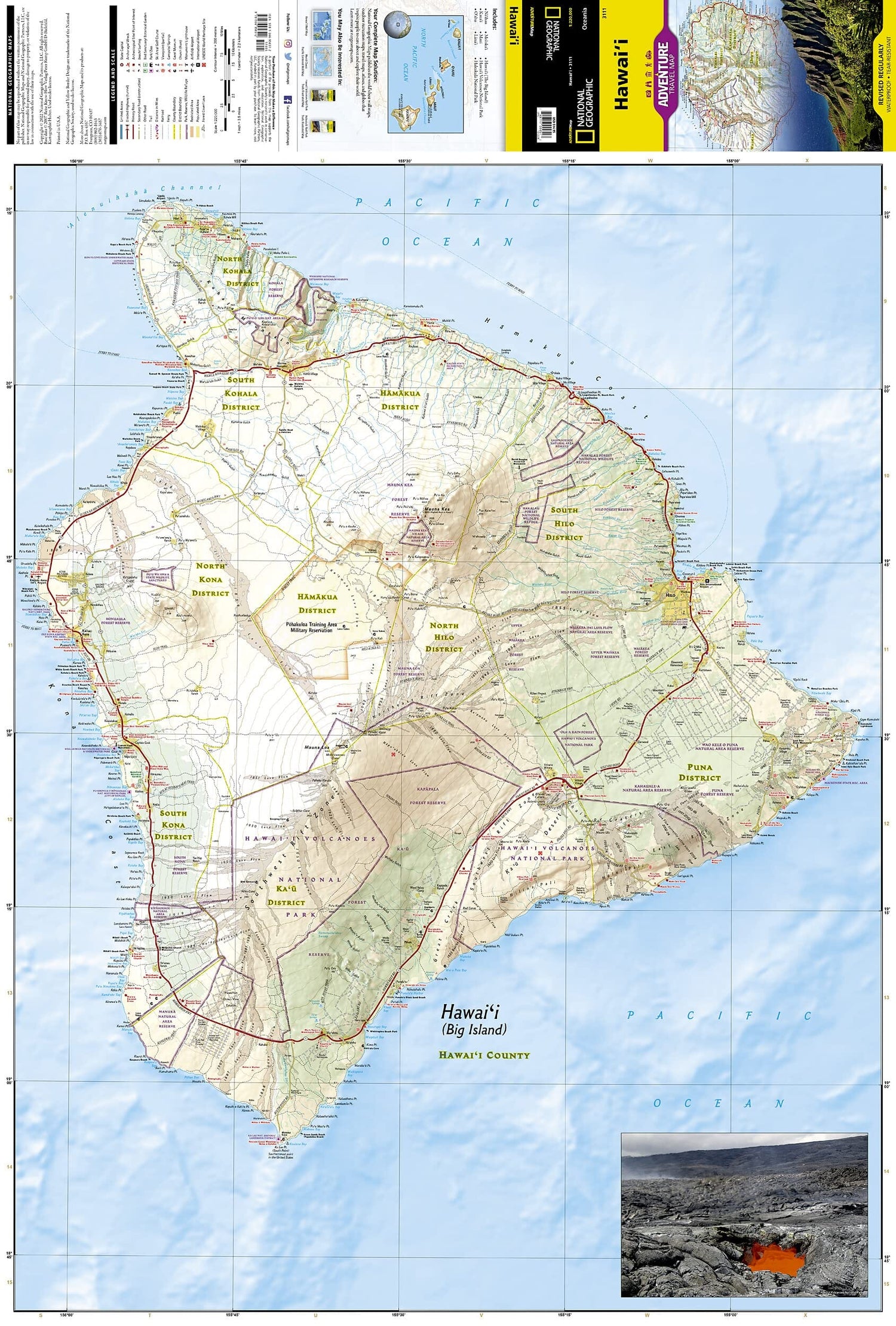 Carte routière - Hawaii | National Geographic carte routière National Geographic