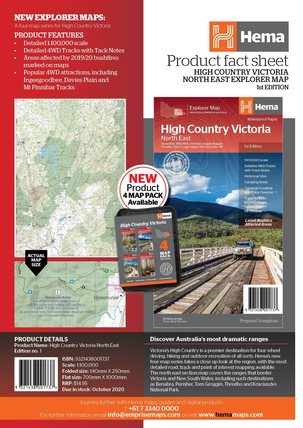 Carte routière - High Country Victoria (Nord-Est) | Hema Maps carte routière Hema Maps