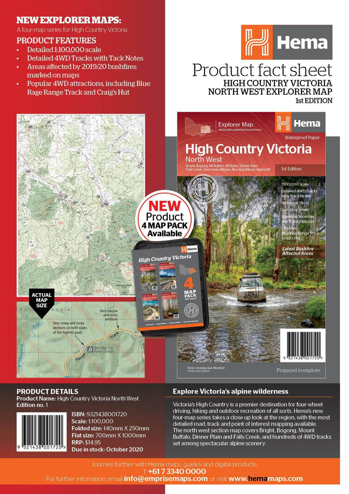 Carte routière - High Country Victoria (Nord-Ouest) | Hema Maps carte pliée Hema Maps 