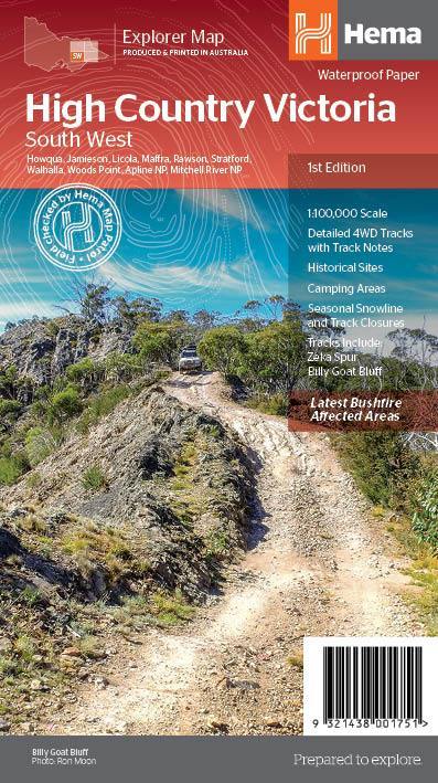 Carte routière - High Country Victoria (Sud-Ouest) | Hema Maps carte pliée Hema Maps 