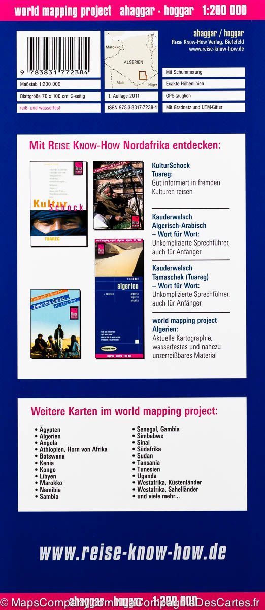 Carte routière - Hoggar (Algérie) | Reise Know How carte routière Reise Know-How