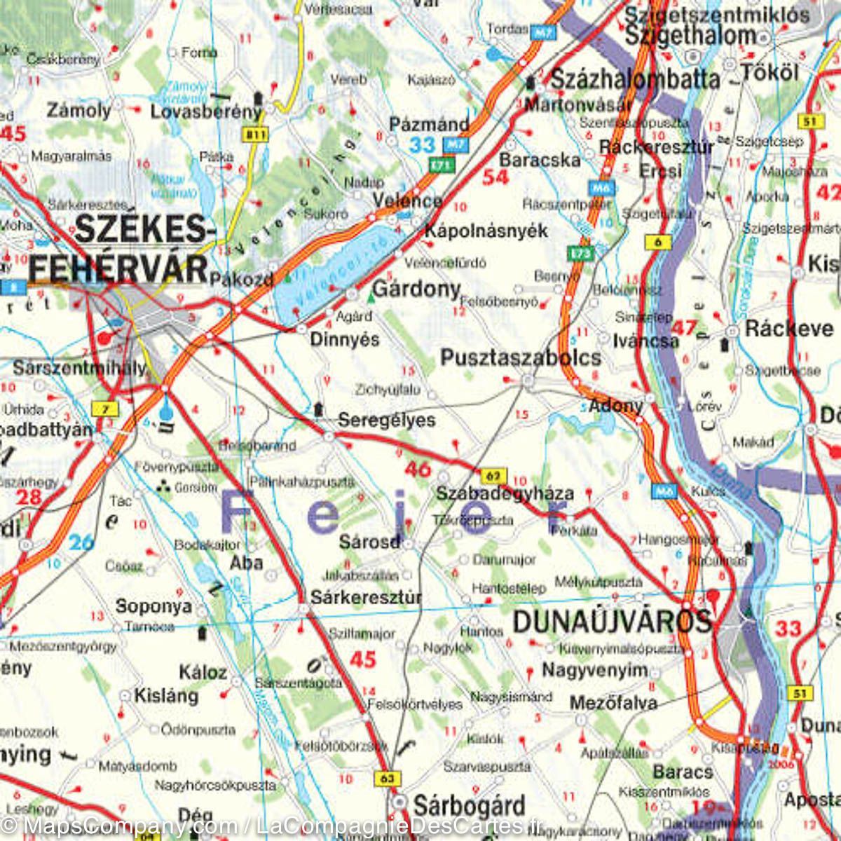 Carte routière - Hongrie | Freytag & Berndt carte routière Freytag & Berndt