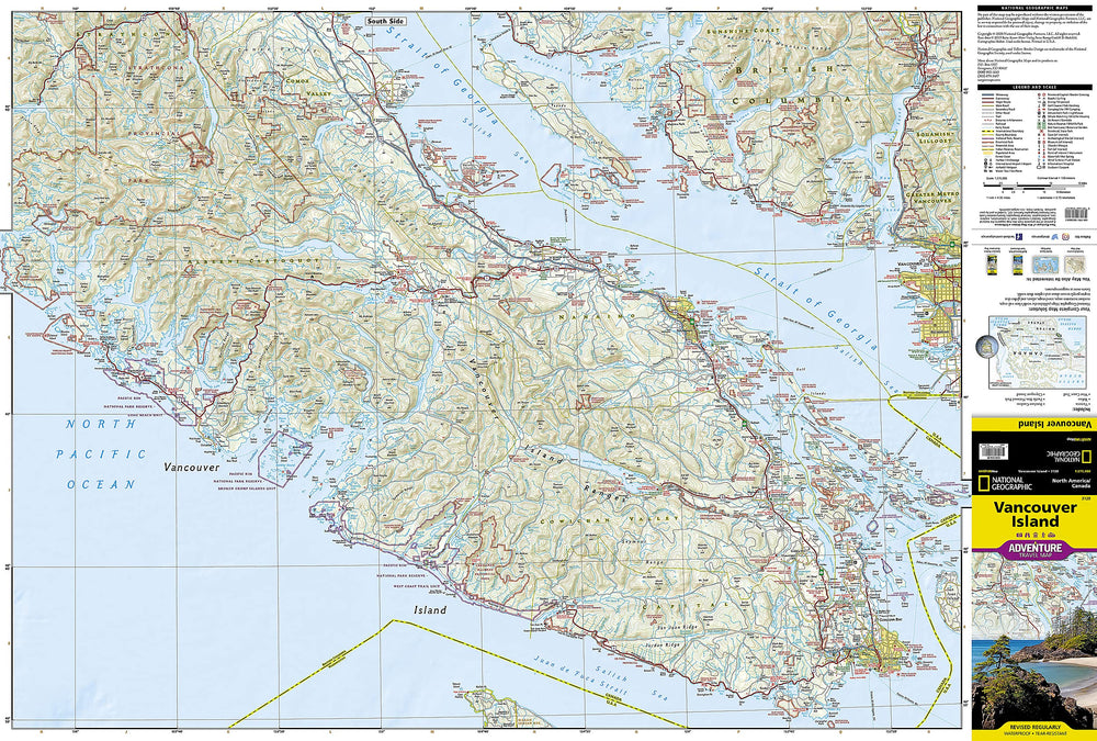 Carte routière - Ile de Vancouver (Canada) | National Geographic carte pliée National Geographic 