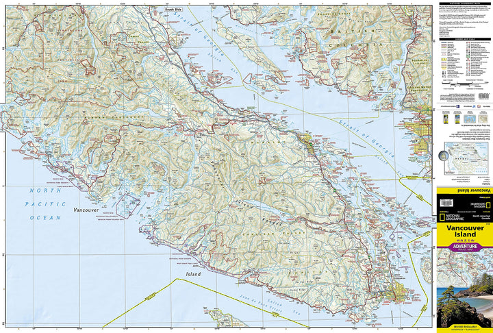 Carte routière - Ile de Vancouver (Canada) | National Geographic carte pliée National Geographic 