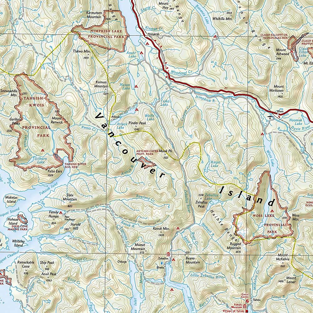 Carte routière - Ile de Vancouver (Canada) | National Geographic carte routière National Geographic