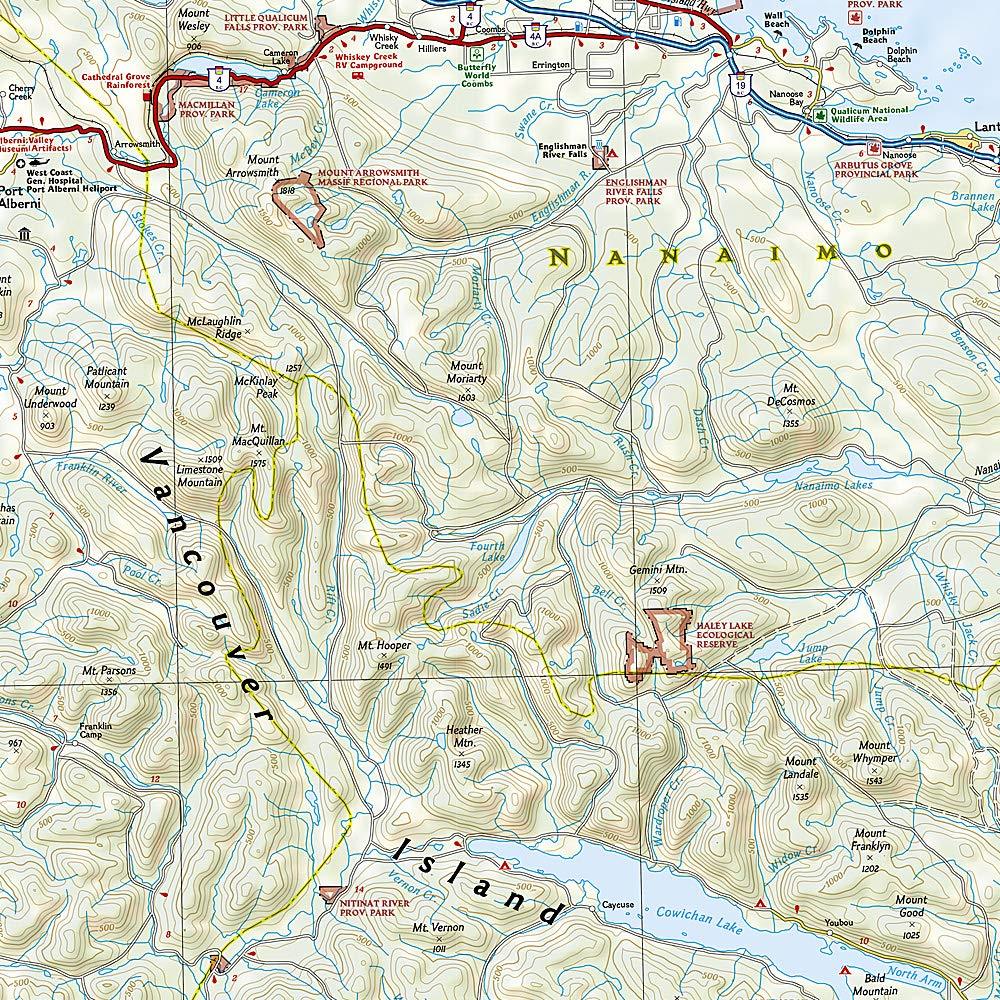 Carte routière - Ile de Vancouver (Canada) | National Geographic carte routière National Geographic