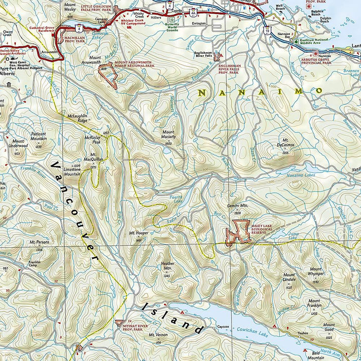 Carte routière - Ile de Vancouver (Canada) | National Geographic carte pliée National Geographic 