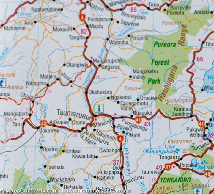 Carte routière de l'Ile du Nord (Nouvelle Zélande) | Hema Maps - La Compagnie des Cartes
