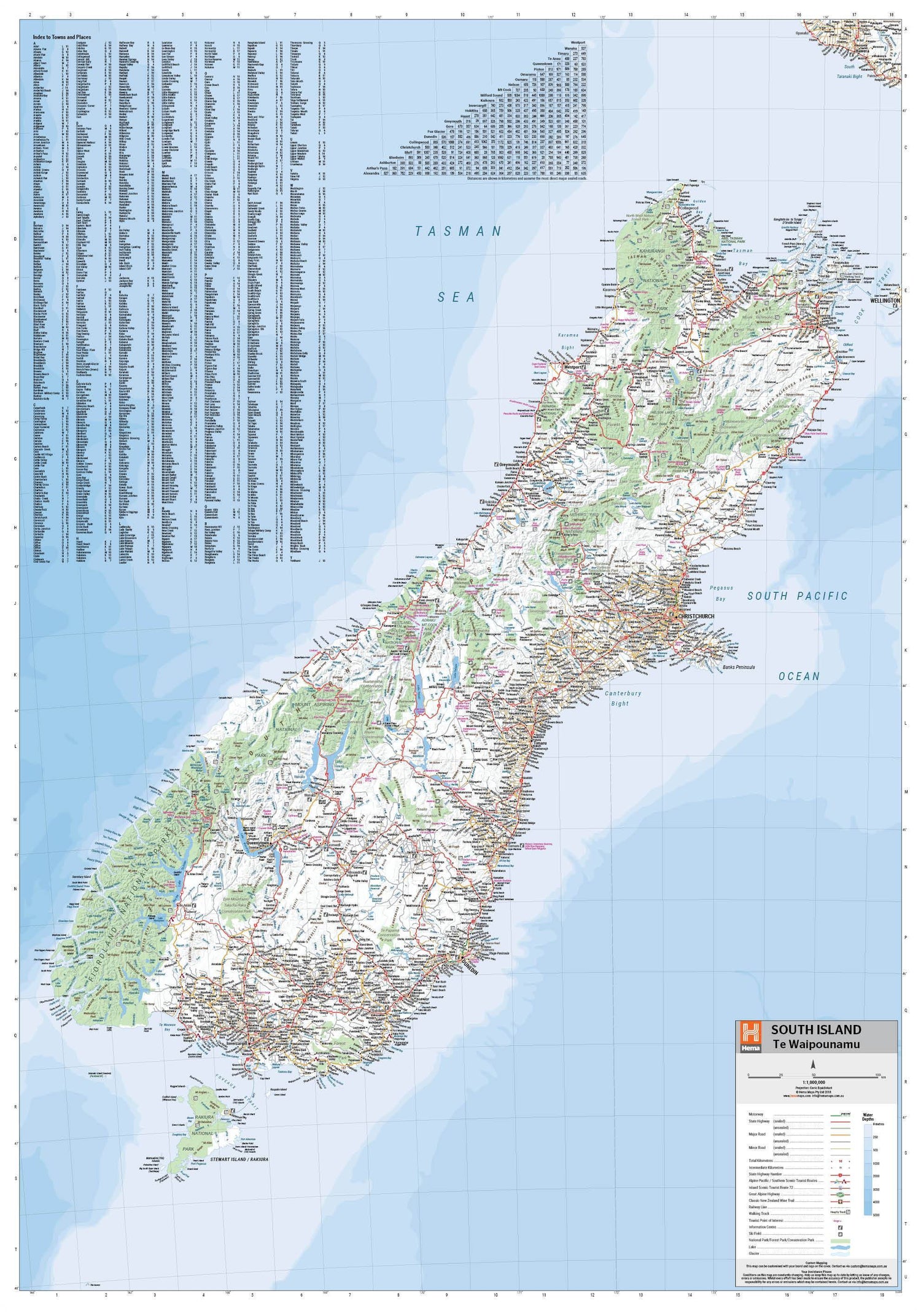 Carte routière - Ile du Sud (Nouvelle Zélande) | Hema Maps carte routière Hema Maps