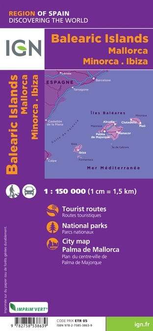 Carte routière - Iles Baléares | IGN carte pliée IGN 