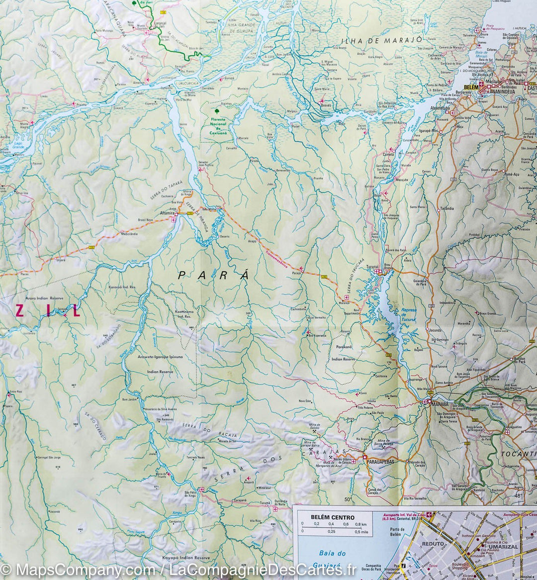 Carte routière de l'Amazonie (Brésil) | Nelles Map - La Compagnie des Cartes