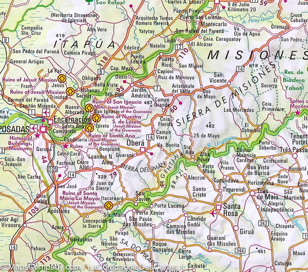 Carte routière imperméable - Argentine Nord & Uruguay | Nelles Map carte pliée Nelles Verlag 