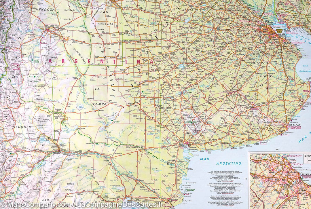 Carte routière imperméable - Argentine Nord & Uruguay | Nelles Map carte pliée Nelles Verlag 