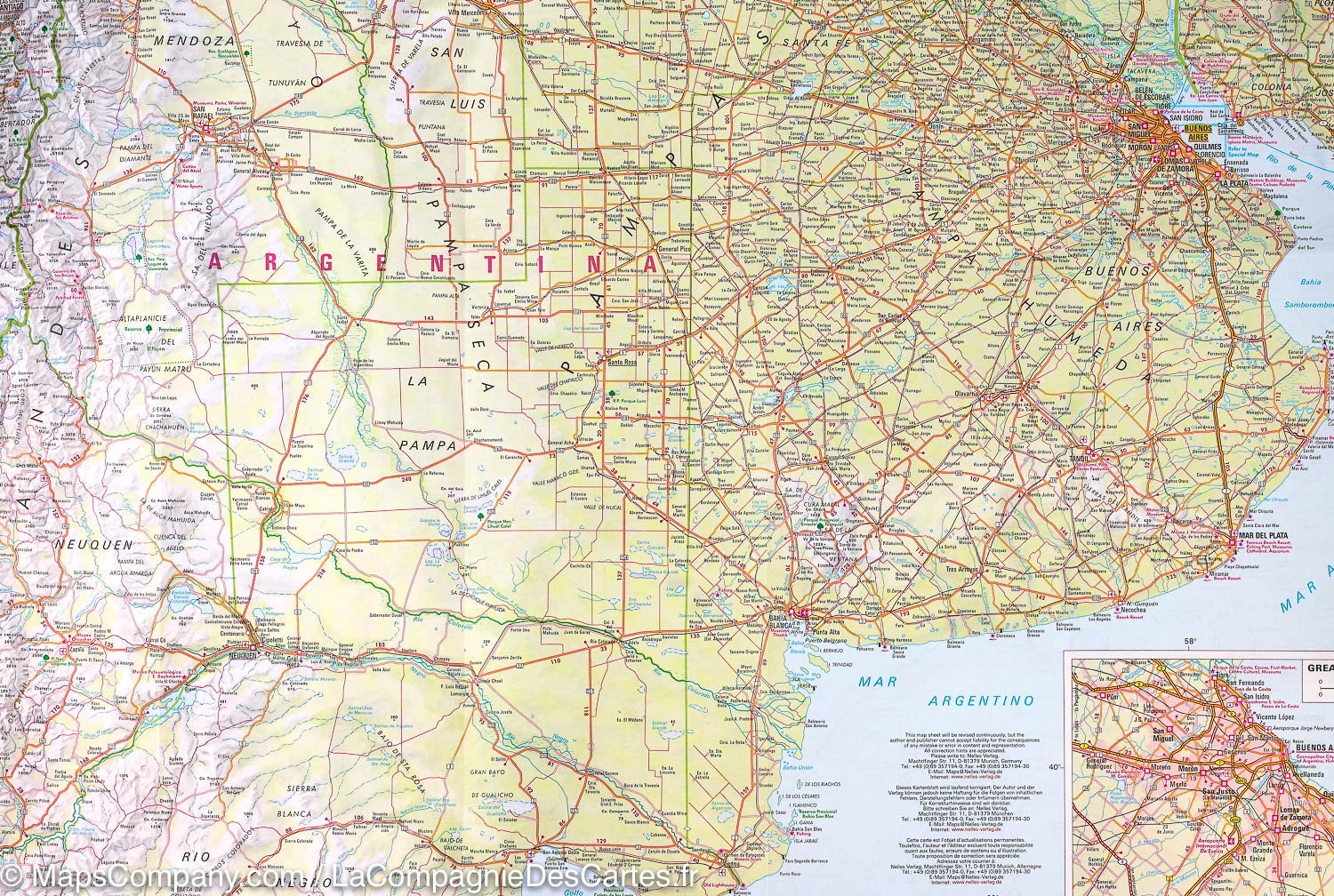 Carte routière imperméable - Argentine Nord & Uruguay | Nelles Map carte routière Nelles Verlag