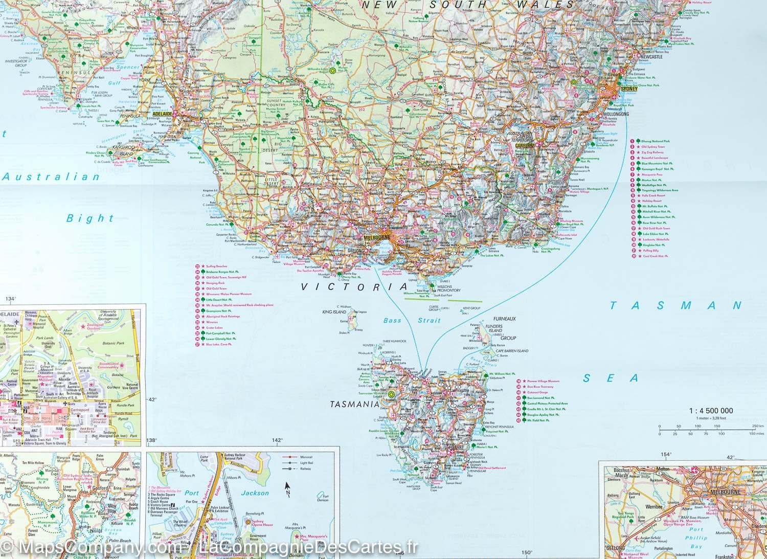 Carte routière imperméable - Australie | Nelles Map carte routière Nelles Verlag