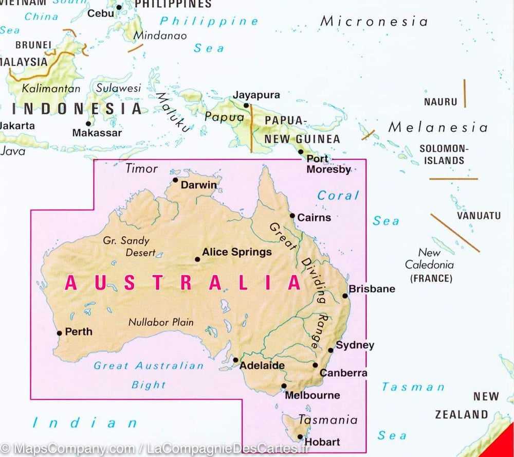 Carte routière de l'Australie | Nelles Map - La Compagnie des Cartes