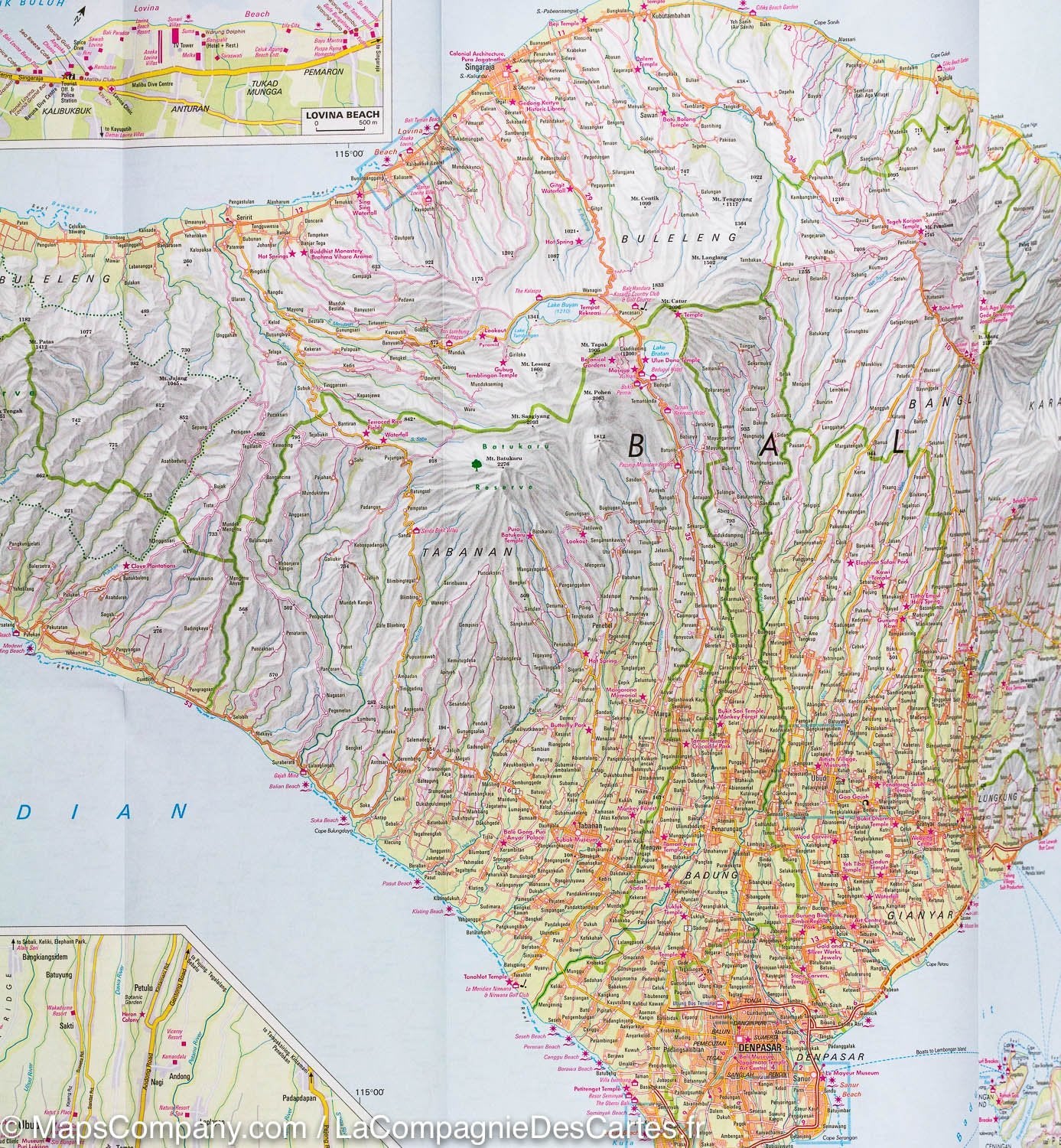 Carte routière imperméable - Bali et Lombok (Indonésie) | Nelles Map carte routière Nelles Verlag