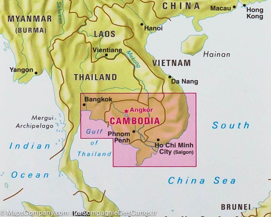 Carte routière imperméable - Cambodge & Plan d'Angkor | Nelles Map carte pliée Nelles Verlag 