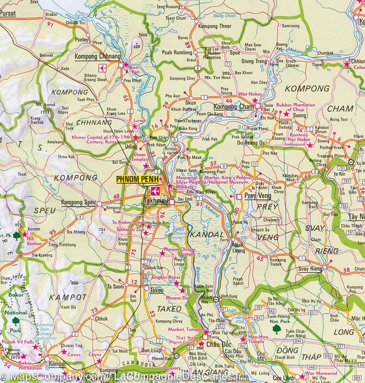Carte routière imperméable - Cambodge & Plan d'Angkor | Nelles Map carte pliée Nelles Verlag 