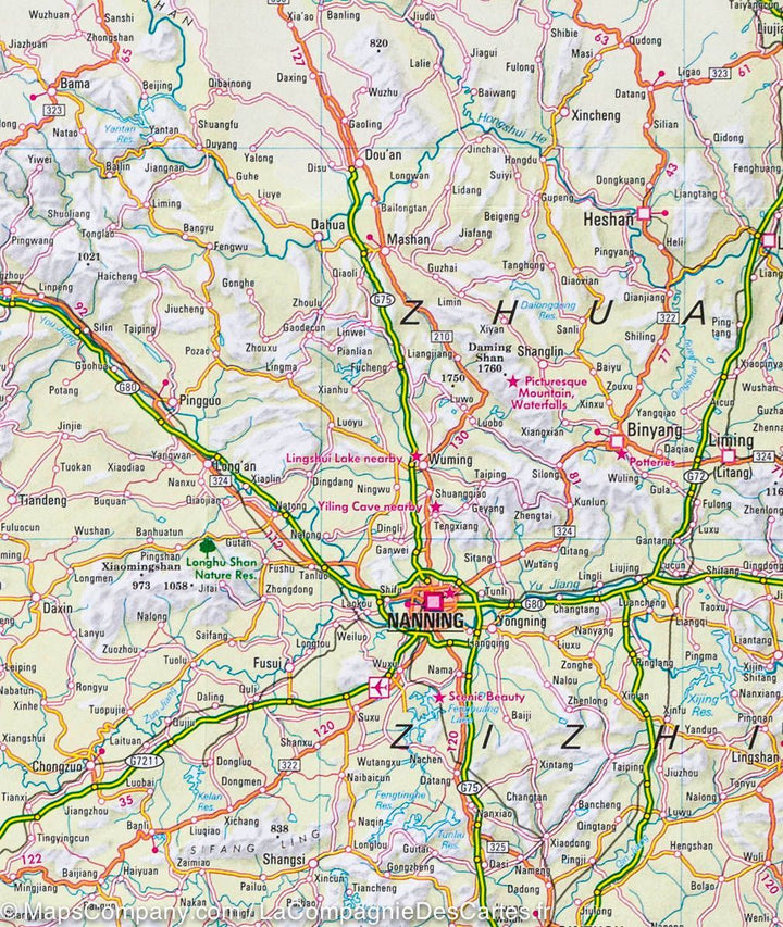 Carte routière imperméable - Chine Sud | Nelles Map carte pliée Nelles Verlag 