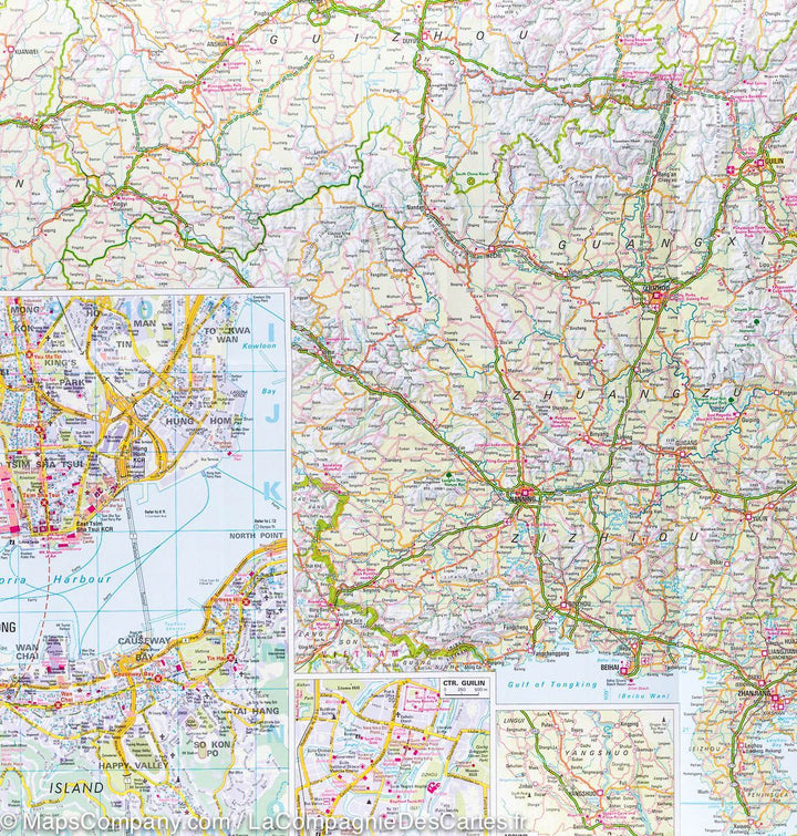 Carte routière imperméable - Chine Sud | Nelles Map carte pliée Nelles Verlag 