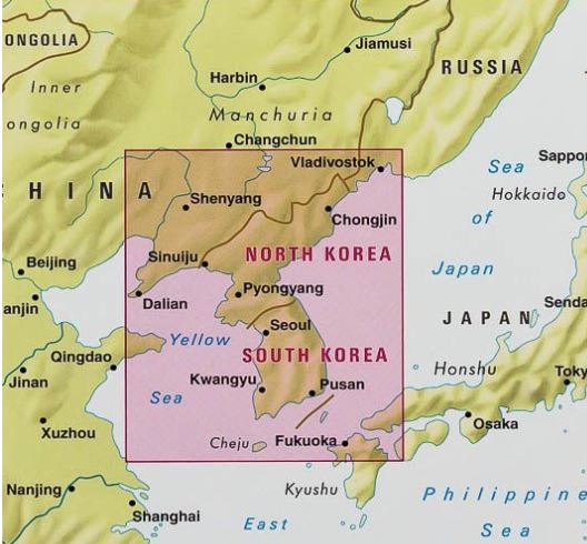 Carte routière imperméable - Corée du Nord et du Sud | Nelles Map carte routière Nelles Verlag