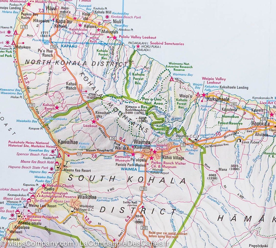 Carte routière imperméable - Grande Ile (Hawaii) | Nelles Map carte pliée Nelles Verlag 