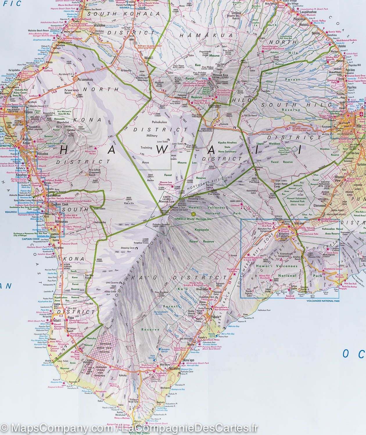Carte routière imperméable - Grande Ile (Hawaii) | Nelles Map carte routière Nelles Verlag