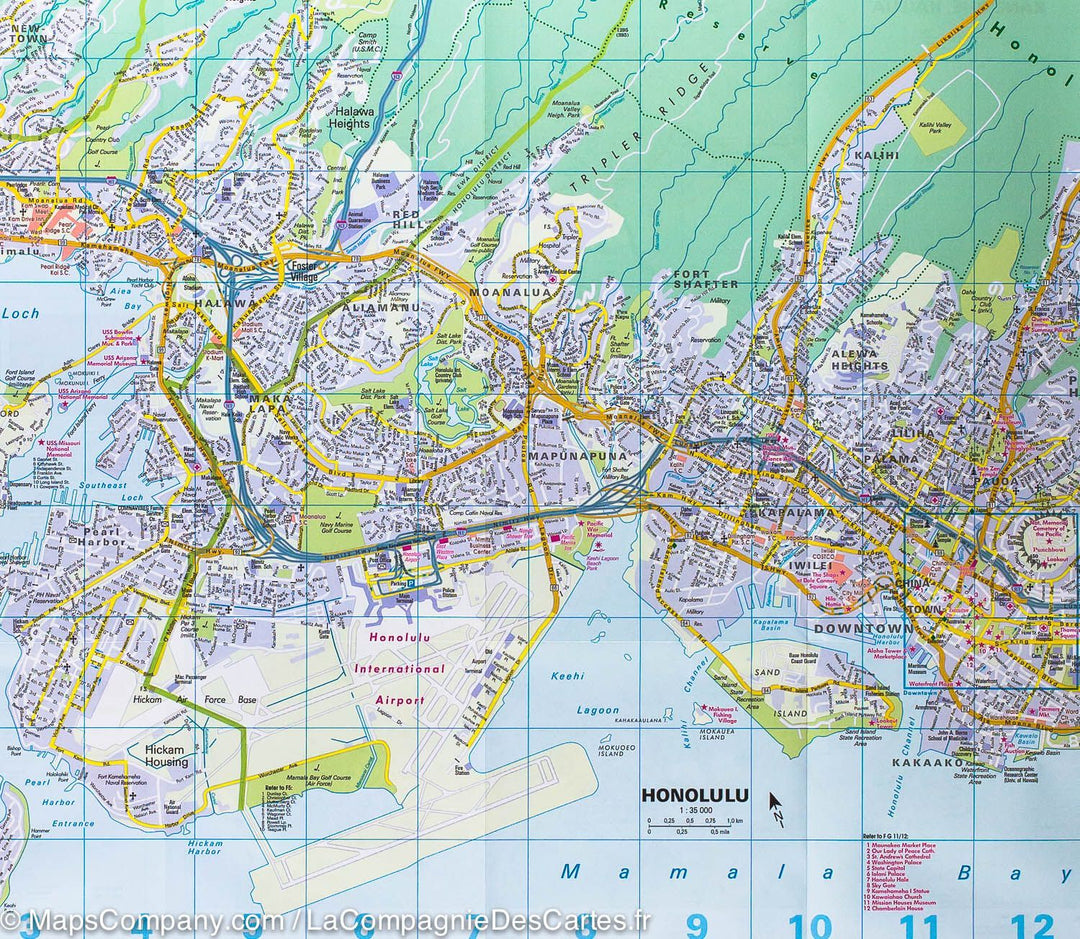 Carte routière imperméable - Honolulu & Oahu (Hawaii) | Nelles Map carte pliée Nelles Verlag 