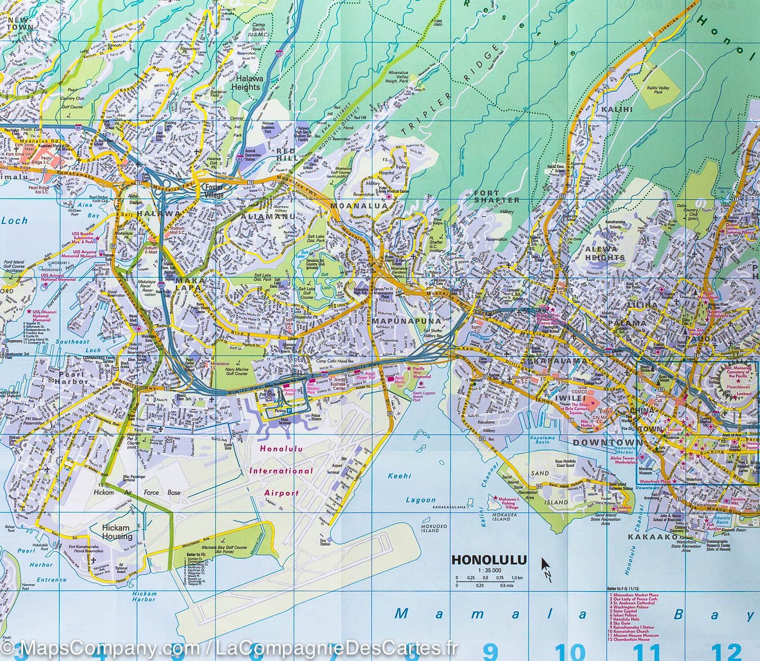Carte routière imperméable - Honolulu & Oahu (Hawaii) | Nelles Map carte routière Nelles Verlag