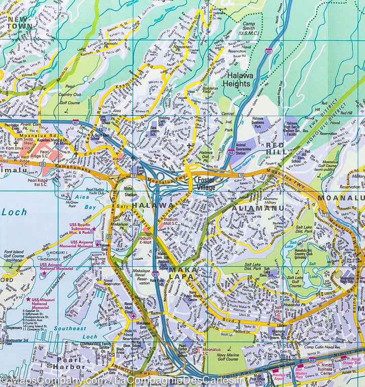 Carte routière imperméable - Honolulu & Oahu (Hawaii) | Nelles Map carte pliée Nelles Verlag 