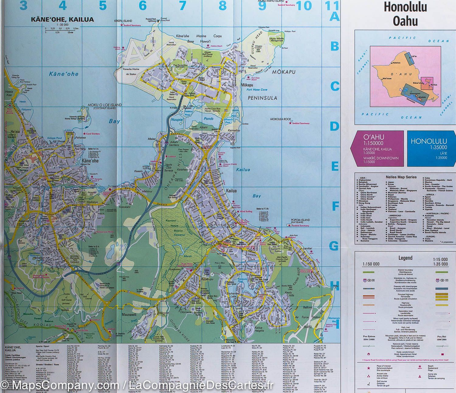 Carte routière imperméable - Honolulu & Oahu (Hawaii) | Nelles Map carte routière Nelles Verlag